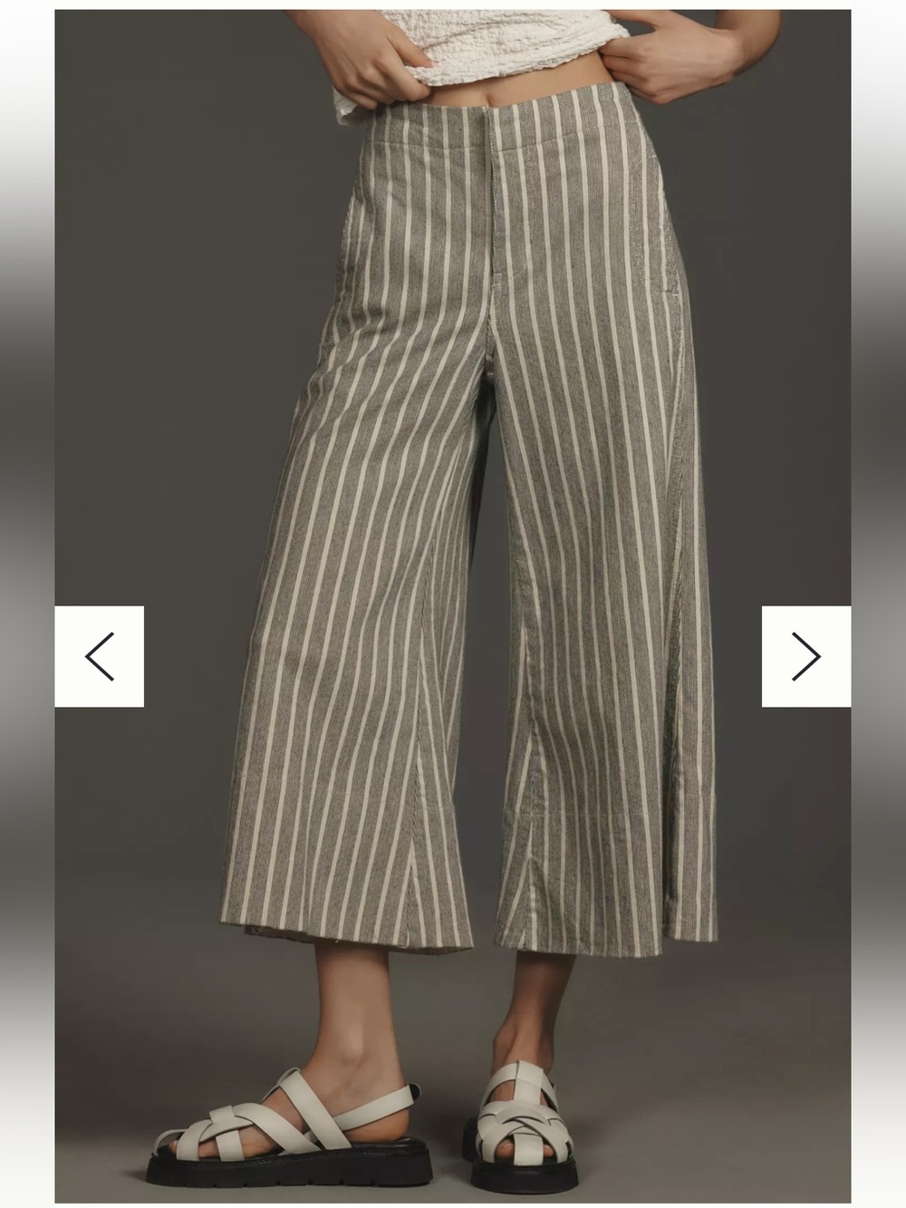 Anthropology Pilcro Foxglove Striped Wide-Leg Ankle Mid Rise Boho Pants Sz 18W